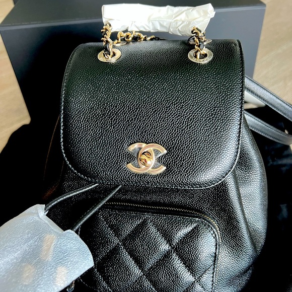 Black Chanel small backpack gold m s5 AS3530 B05052 94305 - Picture 1 of 10